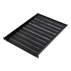Fiksna polica 19" 1U, dubina 550 mm (crna, nosivost 25 kg, montaža na 4 točke, vijci i nosač u setu)