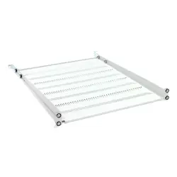 Fiksna polica, dubina 550 mm, nosivost 25 kg, montaža na 4 točke, siva, vijci i nosač u setu (19", 1U, siva)