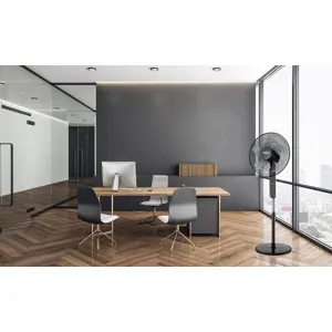 Floor fan 45W, diam. 40 cm, 3 speeds, oscillation, remote control
