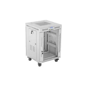 FLOOR-STANDING RACK CABINET 19" 15U 600X600 GREY LCD GLASS DOOR LANBERG (FLAT PACK) V2