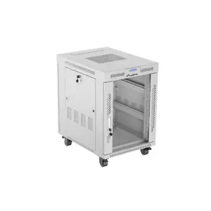 FLOOR-STANDING RACK CABINET 19" 15U 600X800 GREY LCD GLASS DOOR LANBERG (FLAT PACK) V2