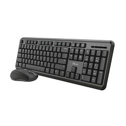 Tipkovnica TRUST + miš ODY (bežični set, gaming, membranska crna)