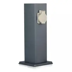 Garden post V-TAC VT-1155-1 30cm 2x socket outlets 2x 16A 3600W IP44 (SKU 8820) Grey