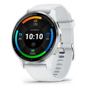 Garmin Venu 3 3.56 cm (1.4") AMOLED 45 mm Digital 454 x 454 pixels Touchscreen Silver, White Wi-Fi GPS (satellite)