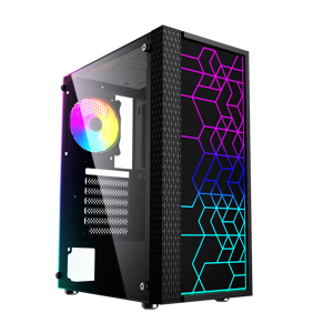 Gembird Fornax 2500 ARGB Gaming ATX computer case, Midi Tower, backlight,  Black