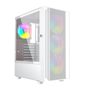 Gembird Fornax 4000W ARGB gaming ATX computer case, Midi Tower, backlight, White