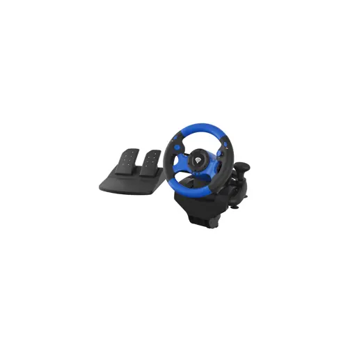 Volan s pedalama NATEC GENESIS SEABORG 350 (crna, plava, USB, kompatibilno s Nintendo Switch, PC, PlayStation 4, Playstation 3, Xbox 360, Xbox One)