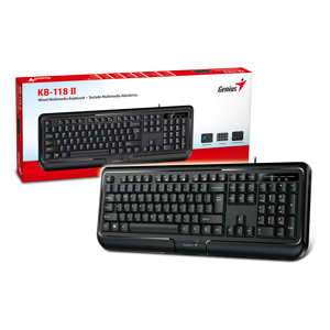 Genius KB-118 V2, žična tipkovnica, USB, crna