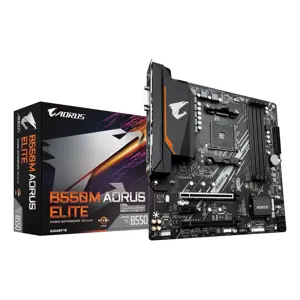 GIGABYTE B550M AORUS ELITE Motherboard - AMD Ryzen 5000 CPUs, 5+3 Phases VRM, up to 4733MHz DDR4, 1xPCIe 4.0 + 1xPCIe 3.0 M.2, 1GbE LAN, USB 3.2 Gen 1