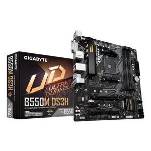 GIGABYTE B550M DS3H Motherboard - AMD Ryzen 5000 CPUs, 5+3 Phases VRM, up to 4733MHz DDR4, 1xPCIe 4.0 + 1xPCIe 3.0 M.2, 1GbE LAN, USB 3.2 Gen 1