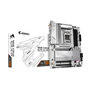 GIGABYTE B650 AORUS ELITE AX ICE, DDR5, SATA3, USB3.2Gen2x2, DP, 2.5GbE, WiFi 6E, AM5 ATX