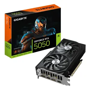 GIGABYTE GeForce RTX 5050 WINDFORCE OC V2 8G Graphics Card - 8GB GDDR6, 128bit, PCI-E 5.0, 2572MHz Core Clock, 2 x DP, 2 x HDMI, NVIDIA DLSS 4, GV-N5050WF2OCV2-8GD