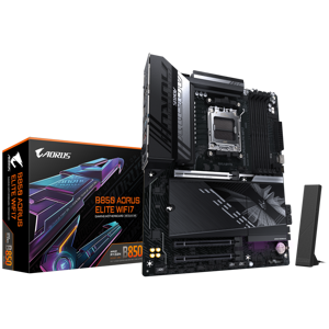 GIGABYTE Mainboard Desktop B850 AORUS ELITE WF7 (AM5, 4xDDR5, 1xDP, 1xHDMI, 2.5GLAN, WiFi7, BT5.4, 1x PCIe x16 5.0, 2xPCIe x16 supporting PCIe 3.0 x1, 3xM.2, 4xSATA3) ATX