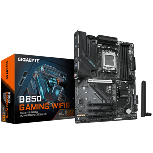 GIGABYTE Mainboard Desktop B850 GAMING WF6 (AM5, 4xDDR5, 1xDP, 1xHDMI, GLAN, WiFi6, BT5.3, 1x PCIe x16 5.0, 3xPCIe x16 supporting PCIe 3.0 x1, 3xM.2, 4xSATA3) ATX