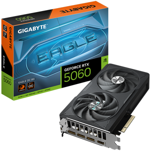 GIGABYTE Video Card NVIDIA GeForce RTX 5060 EAGLE OC 8G (8GB GDDR7/128bit, PCI-E 5.0, 1x 8Pin Power connector, Recommended PSU 450W, 3xDP, 1x HDMI, Retail)