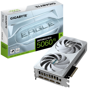 GIGABYTE Video Card NVIDIA GeForce RTX 5060 Ti EAGLE OC ICE 16G (16GB GDDR7/128bit, PCI-E 5.0, 1x 8Pin Power connector, Recommended PSU 650W, 3xDP, 1x HDMI)