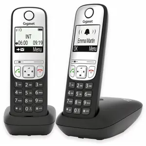 Gigaset A690 Duo Analog telephone Caller ID Black, Silver