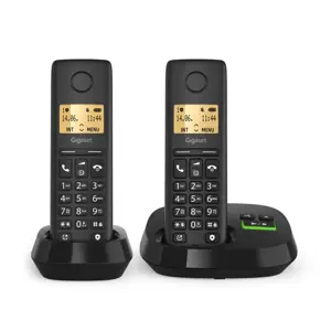 Gigaset PURE 100A Duo Analog/DECT telephone Caller ID Black