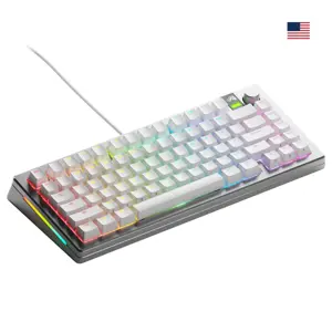 Glorious GMMK 3 Pro 75% Custom Gaming Keyboard - Pre-Built, ANSI (US), Fox Switches, silver
