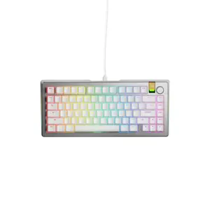 Glorious GMMK 3 Pro HE 75% Custom Gaming Keyboard - Pre-Built, ANSI (US), Fox HE Switches, Silver