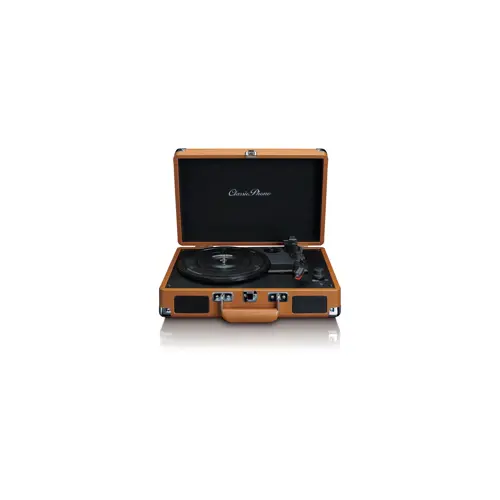Gramofon LENCO Classic phono TT-10BN, RCA izlaz, 3.5mm, AUX in, zvučnici, Suitcase, smeđi