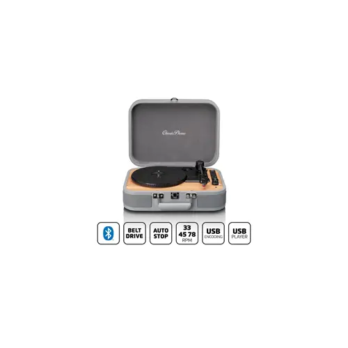 Gramofon LENCO TT-116GY, sa zvučnicima, Bluetooth 5, RCA izlaz, AUX ulaz, USB-B PC kodiranje, 33,45 i 75 RPM,