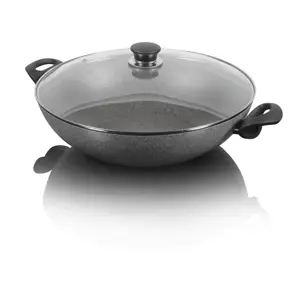 Granite induction wok with 2 handles and lid Ballarini Ferrara - 36 cm