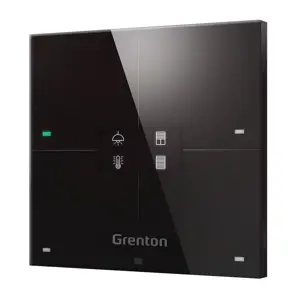 Grenton smart panel / 4 touch fields / OLED / TF-Bus display / black glass front