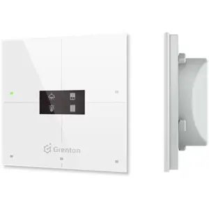 Grenton smart panel / 4 touch fields / OLED / TF-Bus display / white glass front