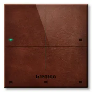 Grenton touch panel / 4 touch fields / TF-Bus / dark, natural leather front