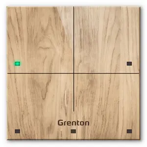 Grenton touch panel / 4 touch fields / TF-Bus / light wooden front