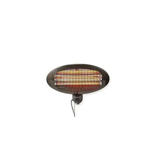 Grijalica NEDIS HTPA110EBK, 650/1300/2000W, za dvorište, terasu, 3 postavke topline, montaža na zid, kut 0-45 stupnjeva, IP34 zaštita od prskanja