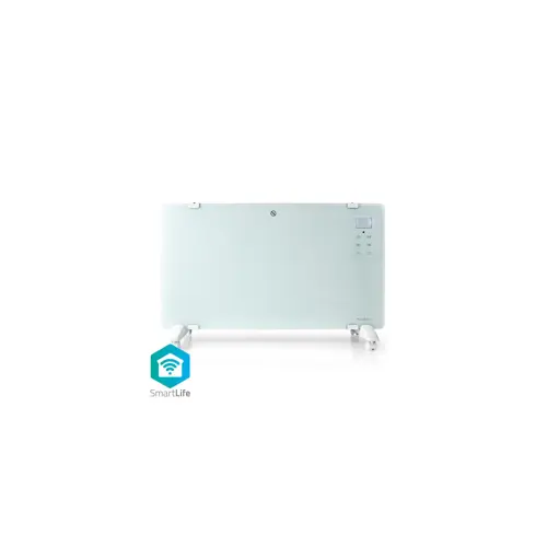 Grijalica NEDIS WIFIHTPL20FWT, Wi-Fi, pogodan za kupaonicu, staklena ploča, 2000 W, 2 postavke topline, LED, 15 - 35 °C, podesivi termostat, bijela