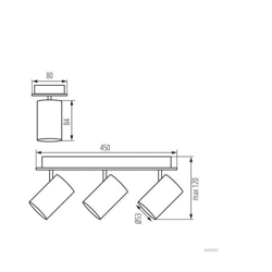 Stropna lampa GTV VENETO 3xGU10 230V IP20 (crna)