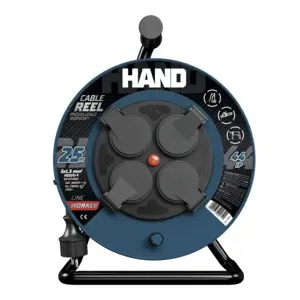 HAND EXTENSION CABLE REEL 30m 3x1.5mm 16A / 3680W / IP44