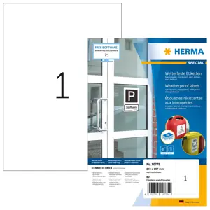 HERMA Etiketten A4 weiĂź 210x297 mm Papier wetterfest 80 St.
