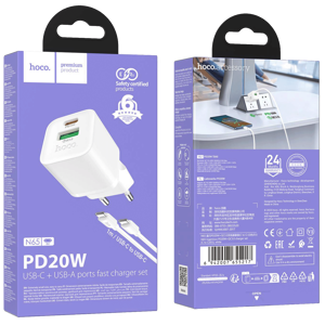 hoco-punjac-kucni-sa-type-c-kabelom-pd20w-qc30-n65-ingenious-52301-6942007655217.webp