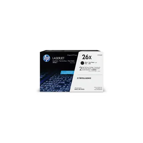 HP 26X 2-pack High Yield Black Original LaserJet Toner Cartridges