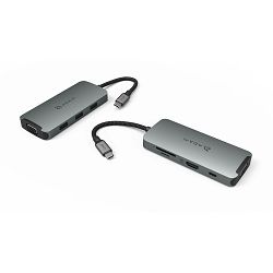 Hub ADAM CASA A08, TYPE-C 8-in1 Multi-Function sivi