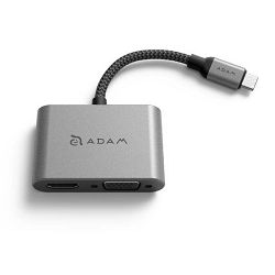 Hub ADAM CASA VH1, TYPE-C 2-in1 Multi-Function sivi