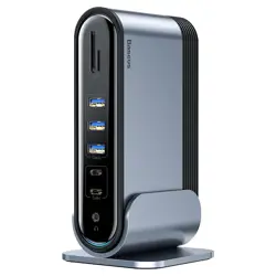 USB Hub BASEUS CAHUB-DG0G, USB-C/17u1, Dark Grey