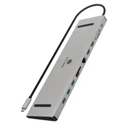 ICY BOX IB-DK2106a-CPD Wired USB 3.2 Gen 1 (3.1 Gen 1) Type-C Anthracite, Black