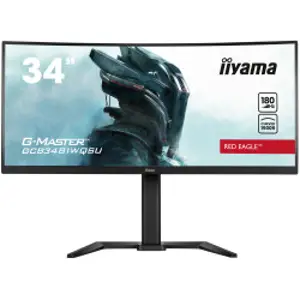 IIYAMA 34" G-Master GCB3481WQSU-B1 UWQHD (3440×1440) zakrivljeni VA, 180Hz, 21:9, 0.3ms, 500cd/m2, 4000:1, 2×HDMI/2×DP, 4×USB3.2, FreeSync Premium, HA, zvučnici, crni