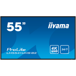 IIYAMA LFD LH5541UHS-B2 55" Professional Digital Signage display with 4K UHD resolution and 24/7 operating time 500 cd/m²  1200:1 8ms landscape, portrait