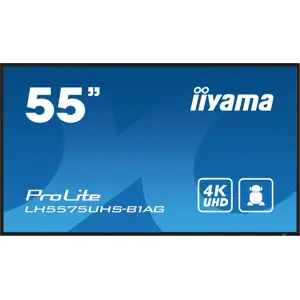 iiyama LH5575UHS-B1AG Signage Display Digital signage flat panel 138.7 cm (54.6") LCD Wi-Fi 500 cd/m² 4K Ultra HD Black Built-in processor Android 11 24/7