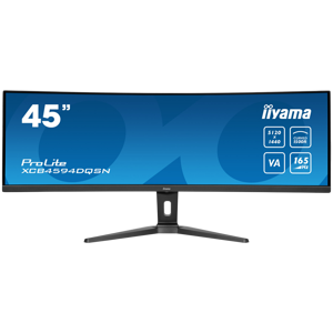 IIYAMA Monitor LED XCB4594DQSN-B1 45’’ Dual QHD VA panel with KVM switch, USB-C 90W dock and RJ45 5120 x 1440 @165Hz 	32:9 450 cd/m² 3000:1 0.8ms height, tilt HDMI DP USB-C RJ45 Hub