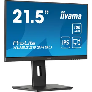 iiyama ProLite 21.5” IPS 3-side borderless monitor with USB hub, 100Hz refresh rate and height-adjustable stand