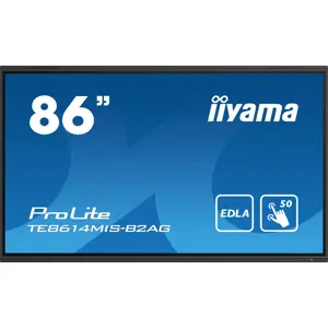 iiyama PROLITE TE8614MIS-B2AG Digital signage flat panel 2.18 m (86") LCD Wi-Fi 435 cd/m² 4K Ultra HD Black Touchscreen Built-in processor Android 24/7