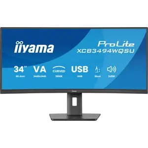 iiyama ProLite XCB3494WQSU-B1 computer monitor 86.4 cm (34") 3440 x 1440 pixels UltraWide Quad HD LED Black