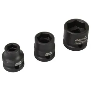 Impact sockets on rail, super short 1/2" 15pcs